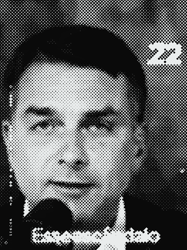 Flávio Bolsonaro em vídeo do canal dele (23/09/2026), em retícula, com tarja vermelha nos olhos e rabiscos em volta da cabeça.